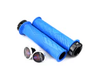 1 Set Locking Bike Grips Lightweight TPR Rubber Impact-resistant Handle Grips for MTB-Blue