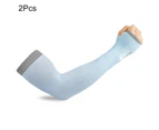 1 Pair Arm Sleeves Super Soft Fade-Resistant Spandex Unisex Sunblock Sleeve UV-Resistant Cooling Sleeve for Camping-Sky Blue