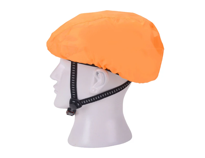 Reflective Helmet Dustproof Cover Waterproof Wear-resistant Solid Color Cycling Helmet Cover Cycling Equipment-Orange