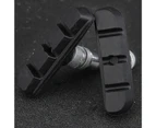 1 Pair Rubber Brake Pads Textured Low Noise Anti-abrasion V Type Silent Brake Pads Holder for Cycling-Black