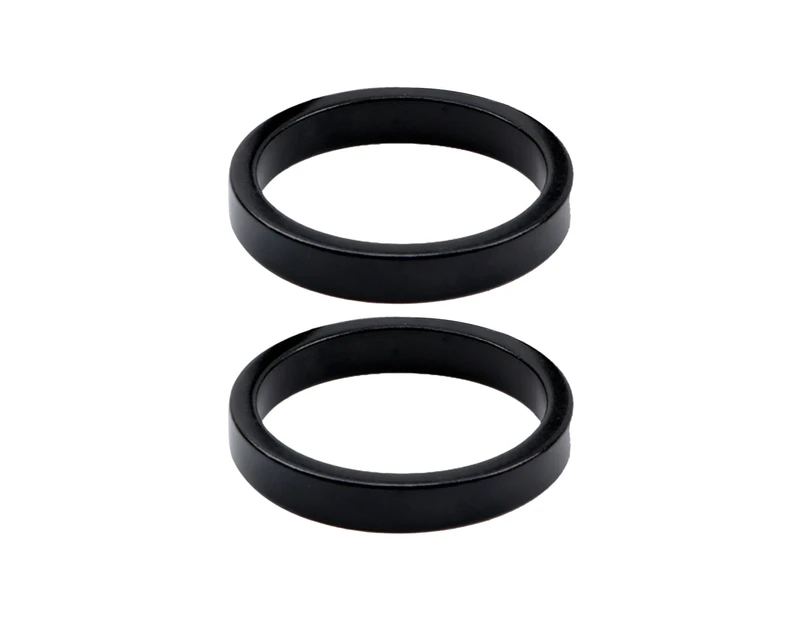 2Pcs 5/10mm Headset Spacers High Strength Universal Anti Rust Aluminum Alloy Good Toughness Bike Bicycle Fork Washer Road Bike Accessories-Black 5mm