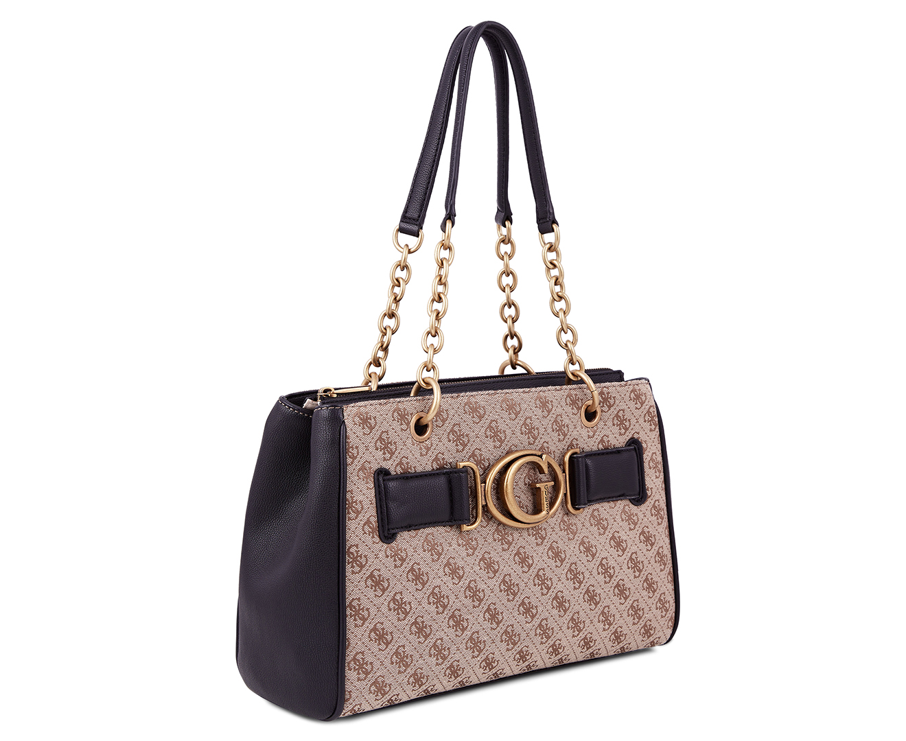 GUESS Aviana Luxury Satchel Bag - Latte/Black | M.catch.com.au