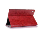 MCC iPad mini 6 2021 Crocodile-style Leather Case Cover Apple mini6 Skin [Red]