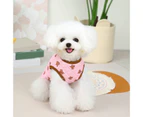 Winter Dog Coat Cute Fox Print Button Closure Cardigan Windproof Keep Warm Sleeveless Pet Vest Coat Small Dog Two-legged Clothes Puppy Costume-Pink S