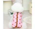 Winter Dog Coat Cute Fox Print Button Closure Cardigan Windproof Keep Warm Sleeveless Pet Vest Coat Small Dog Two-legged Clothes Puppy Costume-Pink L