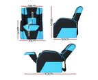 Keezi Kids Recliner Chair Gaming Sofa Lounge Couch Children Armchair Black Blue