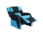 Keezi Kids Recliner Chair Gaming Sofa Lounge Couch Children Armchair Black Blue