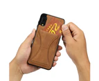 ZY Samsung Galaxy A20/A30 Case with Card Holder Stand - Brown
