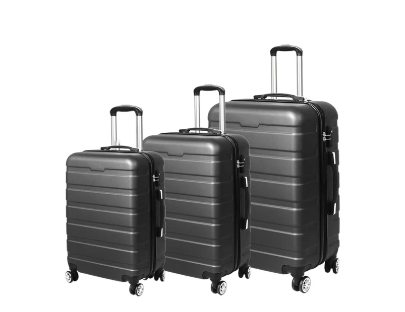 Nneids Luggage Suitcase Trolley 3pcs Set 20 24 28 Travel Packing Dark Grey