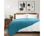 (King, Teal) - Utopia Bedding Premium Cotton Blanket King Teal - Soft Breathable Thermal Blanket - Ideal for Layering Any Bed