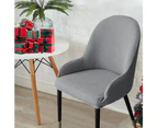 Stretch Fit Dining Chair Covers,Reusable Washable Soft Spandex Sloping Armchair Cover Curved Home Dining Chair Cover - Light Grey