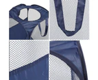 Pop-Up Hamper,  Foldable Pop-Up Mesh Hamper with Reinforced Carry Handles, Laundry Mesh Basket Blue, Pack of 2