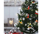 Mini Resin Christmas Ornaments Set of 24 - Rustic Christmas Decorations - Small Miniature Christmas Tree Ornaments