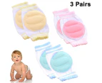 3 Pairs Anti-Slip Knee Pads for Babies,Adjustable Baby Knee Pads