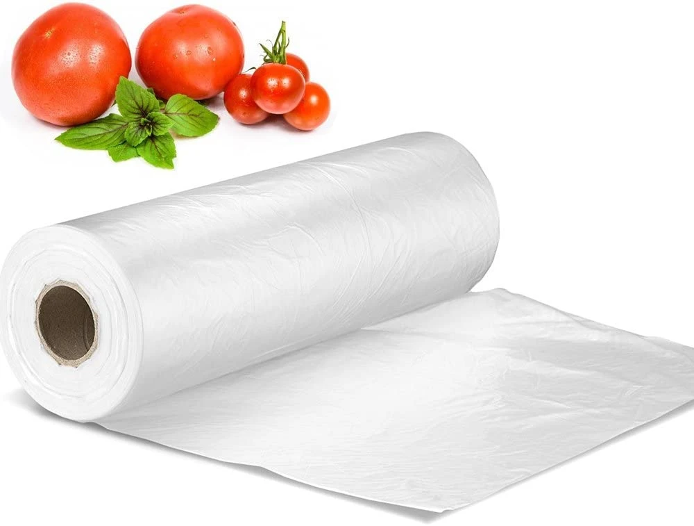 Frosuilgogo-12" X 16" Plastic Produce Bag on a Roll, Bread and Grocery Clear Bag-