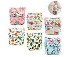 6 Pcs Baby Cloth Diapers One Size Adjustable Washable Reusable