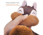 Indestructible Dog Toys Tough Dog Squeaky Toys No Stuffing Crinkle Dog Toy, Rope Knots Puppy Chew Toys Sturdy Squirrel Dog Toy