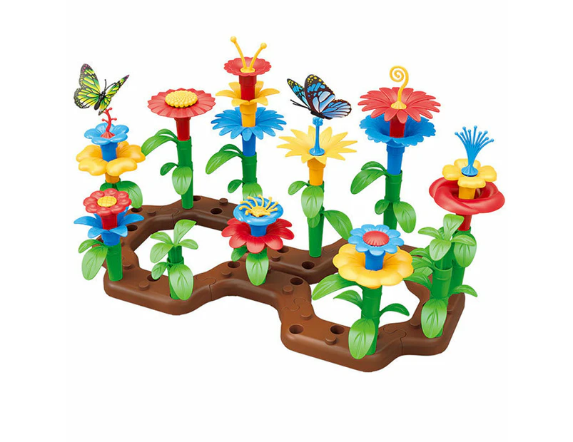 76Pcs Kids Flower Garden Building Toys Gardening Pretend Gift