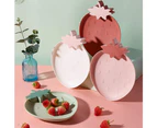 Strawberry Plastic Trays Snack Plates Kitchen Bowls,2 Pcs ,White