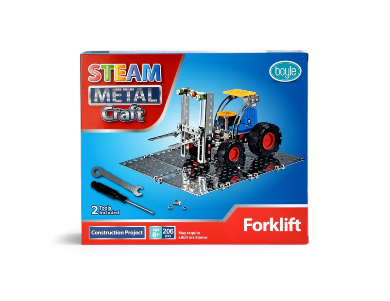 STEAM Metal Craft 18cm Forklift DIY Construction Kit Activity Toy Kids/Child 8y+