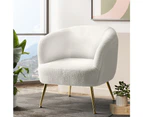 Artiss Armchair Lounge Chair Accent Chairs Armchairs Sherpa Boucle Sofa White