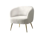 Artiss Armchair Lounge Chair Accent Chairs Armchairs Sherpa Boucle Sofa White