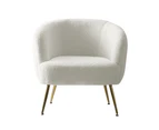Artiss Armchair Lounge Chair Accent Chairs Armchairs Sherpa Boucle Sofa White