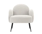 Artiss Armchair Lounge Chair Armchairs Accent Arm Chairs Sherpa Boucle White