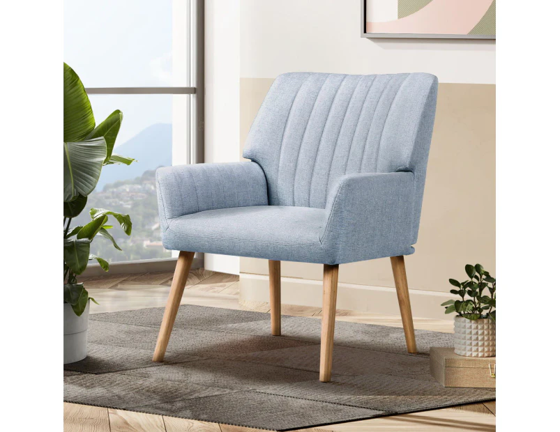 Artiss Armchair Fabric Blue Grey Sebastini