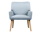 Artiss Armchair Fabric Blue Grey Sebastini