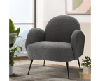 Artiss Armchair Boucle Charcoal Hanes