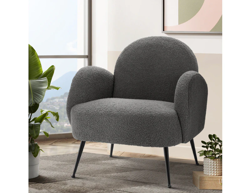 Artiss Armchair Boucle Charcoal Hanes