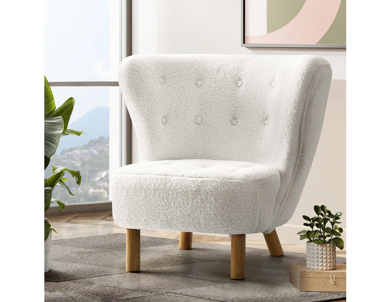 Artiss Armchair Lounge Accent Chair Armchairs Couch Chairs Sofa Bedroom White