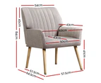 Artiss Armchair Fabric Beige Sebastini