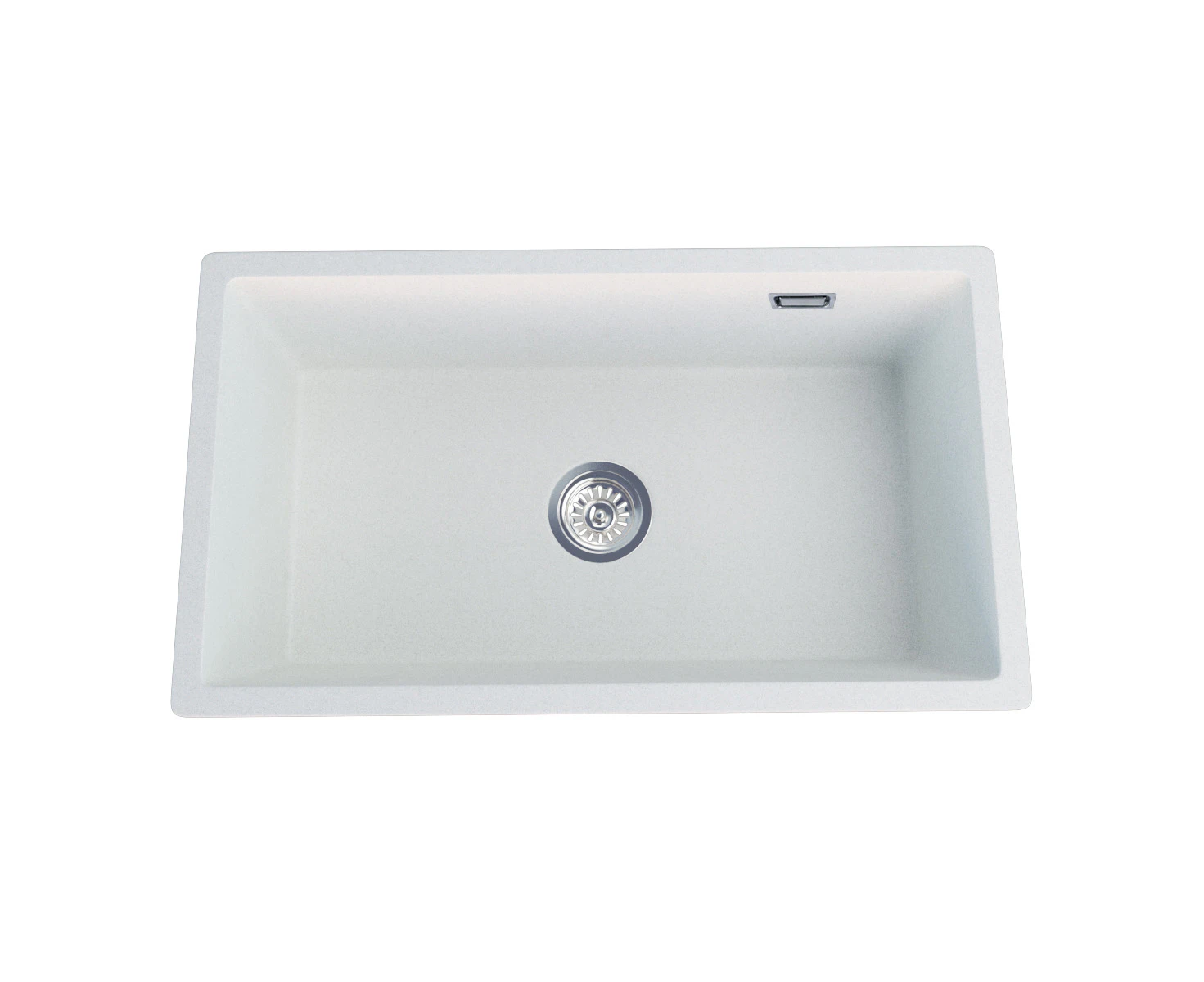 Granite Sink 735x420mm Stone Kitchen Laundry Sink Single Bowl w/Overflow White Top or Under Mount