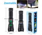 LED Flashlights Rechargeable High Lumens, 90000 Lumens Super Bright Tactical Flashlights, Xhp70.2 Zoomable Waterproof Flash Light 5 Modes for Camping, Hiki