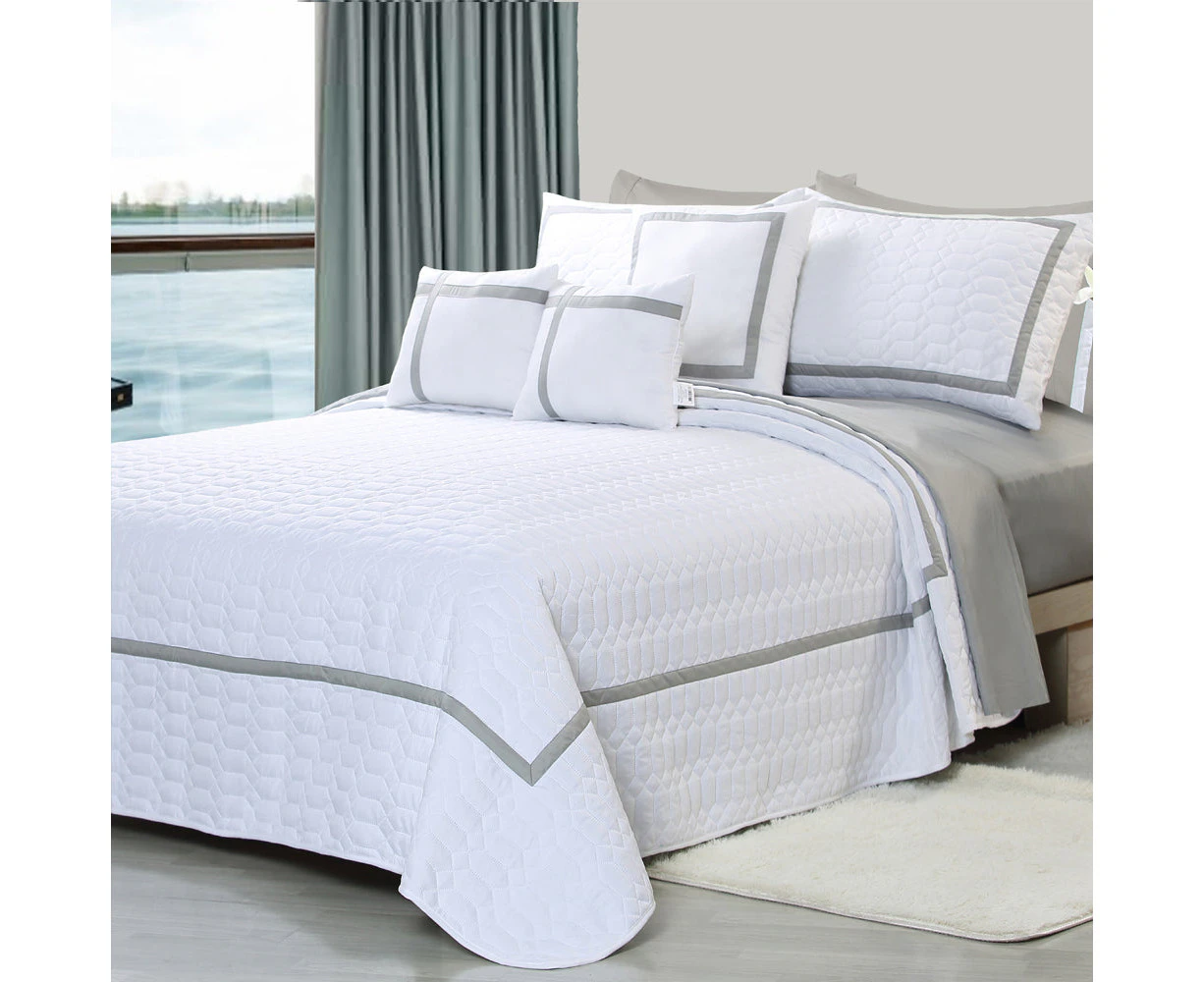 Home Fashion 10 Piece Two Tone Embossed Comforter With Sheet Set Test - White