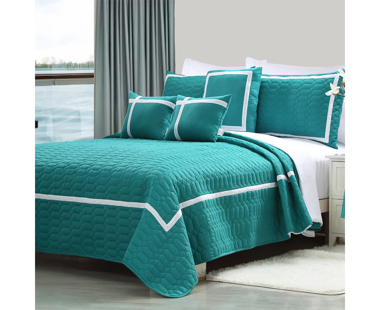 Home Fashion 10 Piece Two Tone Embossed Comforter With Sheet Set Test - Teal