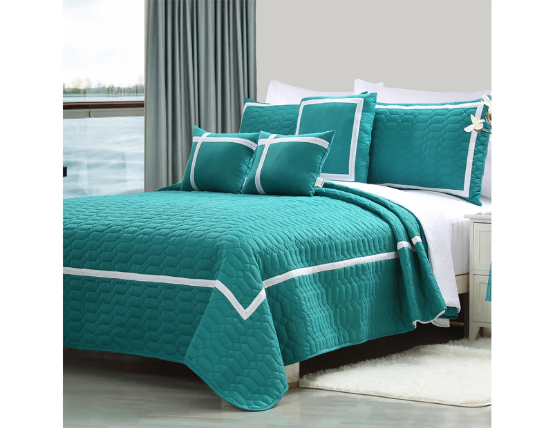 Home Fashion 10 Piece Two Tone Embossed Comforter With Sheet Set Test - Teal
