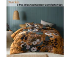 Accessorize Markle Washed Cotton Printed 3 Piece Comforter Set