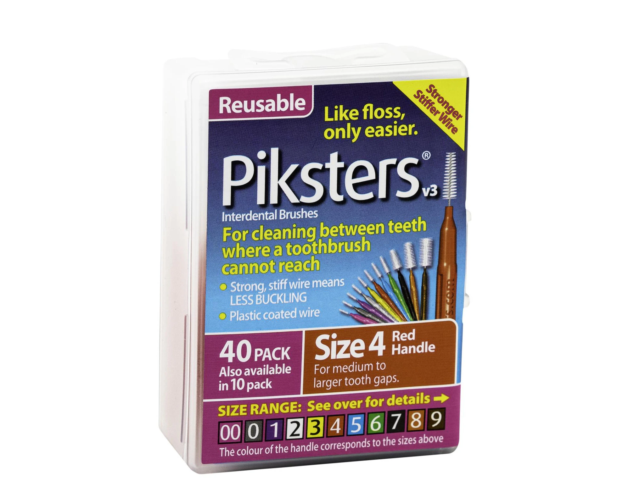 Piksters(R) Interdental Brushes Red Size 4 40pk