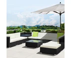 12 Piece Wicker Outdoor Lounge with Storage Cover - Beige