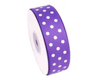 25 Yards Dot Print Satin Ribbon Bow Packing Craft Wedding Party DIY Decoration Purple
