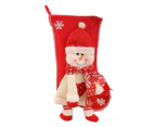 Christmas Stockings Snowman Santa Claus Character Ornamental Large Capacity Knitted Xmas Stocking Children Gift-Red