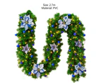 Exquisite PVC LED Festive Touch Artificial Rattan Realistic Colorful Flower Rattan Handicraft for Home-Blue