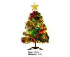 1 Set 50cm Traditional Mini Christmas Tree with Lights PVC Everlasting Small Christmas Pine Table Decor-50 cm