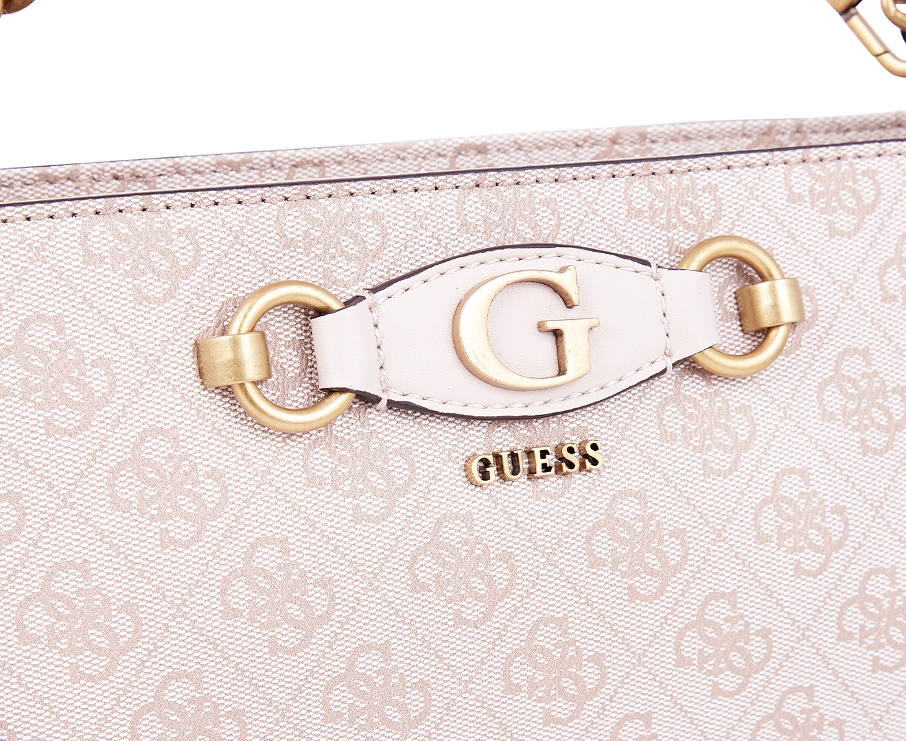 Guess Izzy 4G Logo Shoulder Bag Stone