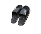 Biwiti Men Summer Lightweight Slippers Slides Beach Pool Sandals Non-Slip Bathroom Shower Slippers-Black