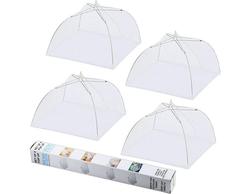 4PCS Collapsible Food Cloche Mesh Cover Open As Umbrella Tent Insect/Mosquito Repellent Avoid Fly Protect Food/Food - 43cm