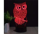Owl Night Light 3D Optical Illusion Table Lamp for Kids, USB Switch Touch 7 Color Changing Toys Bed Room Decor
